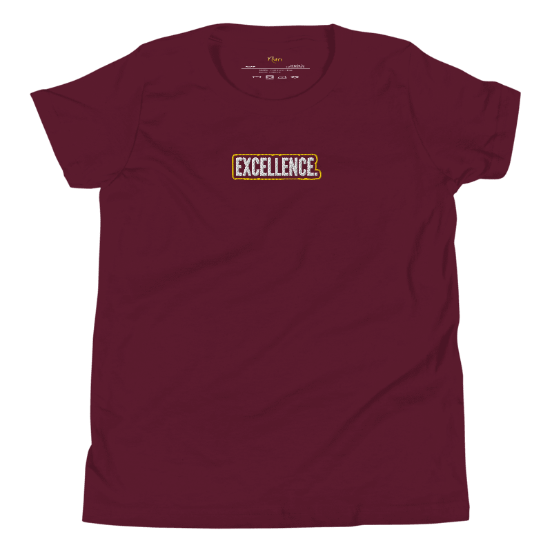 Youth Bubble Tee - Maroon White Gold