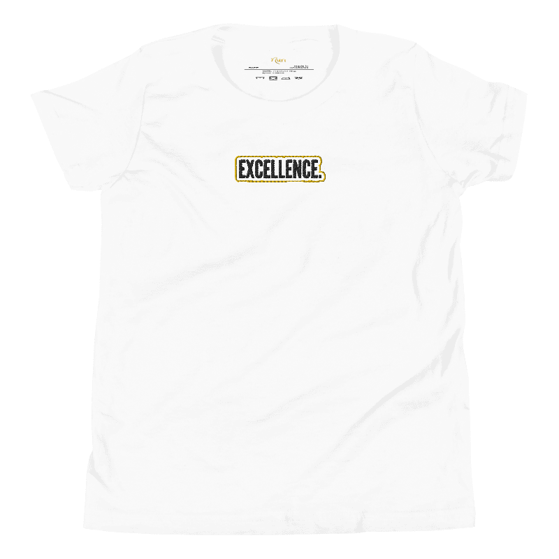 Youth Bubble Tee - White Black Gold