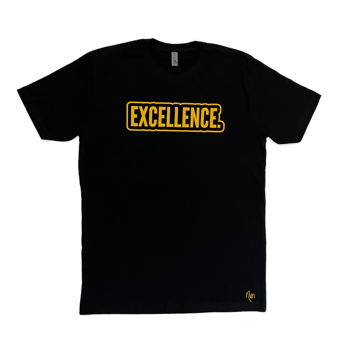 EXCELLENCE. Bubble T-Shirt - Black/Gold Felt