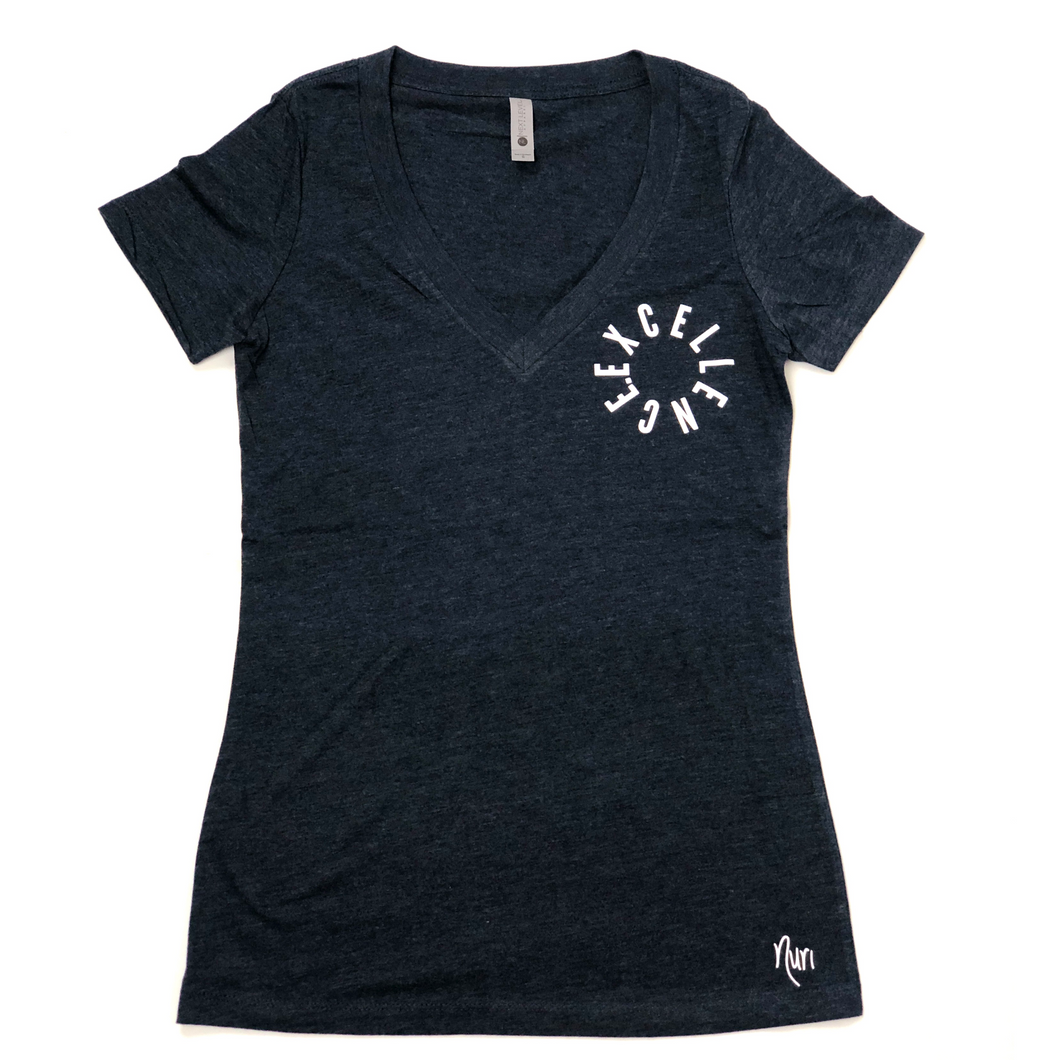 EXCELLENCE. Circle T-Shirt (W) - Midnight Navy/Silver Reflective