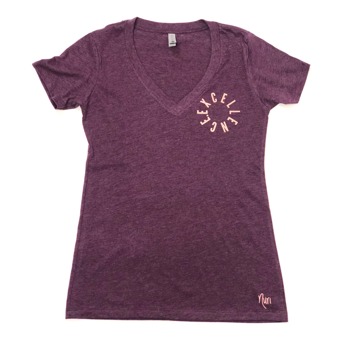 EXCELLENCE. Circle T-Shirt (W) - Plum/Rose Gold