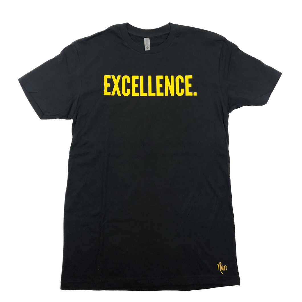 EXCELLENCE. T-Shirt Black/Gold Reflective
