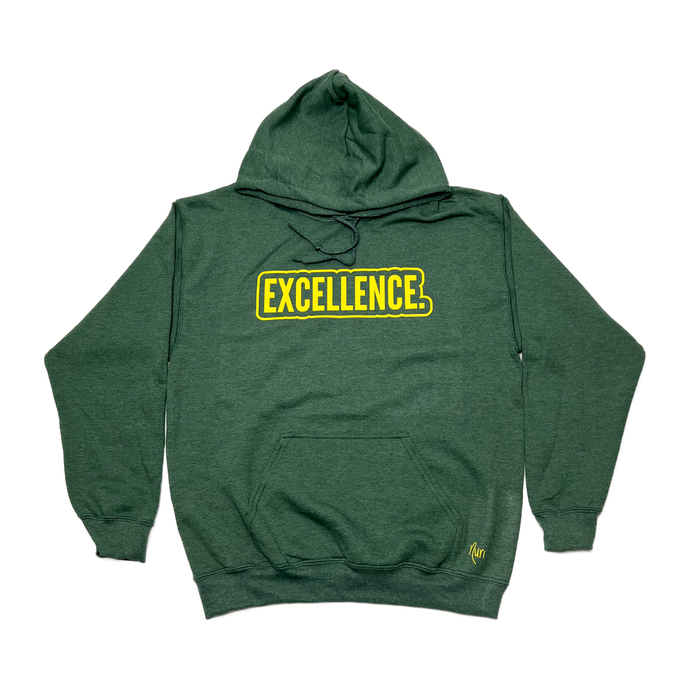 EXCELLENCE. Bubble Hoodie - Heather Green/Gold