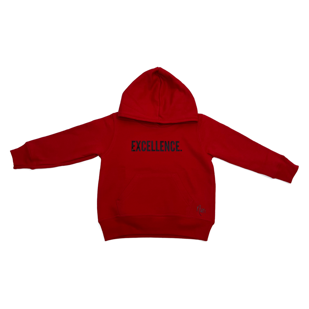 EXCELLENCE. Toddler Hoodie - Red/Black