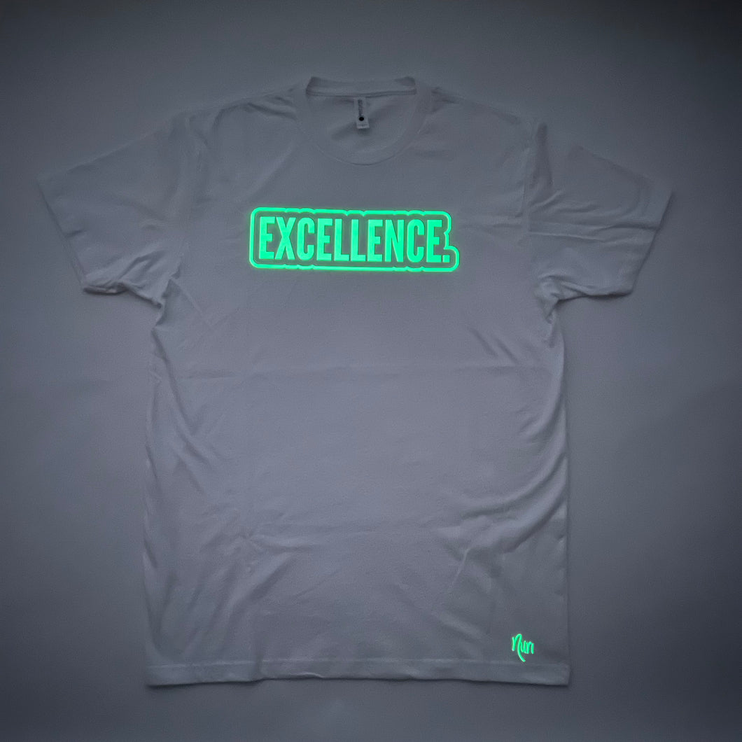 EXCELLENCE. Bubble T-Shirt - White/Glow