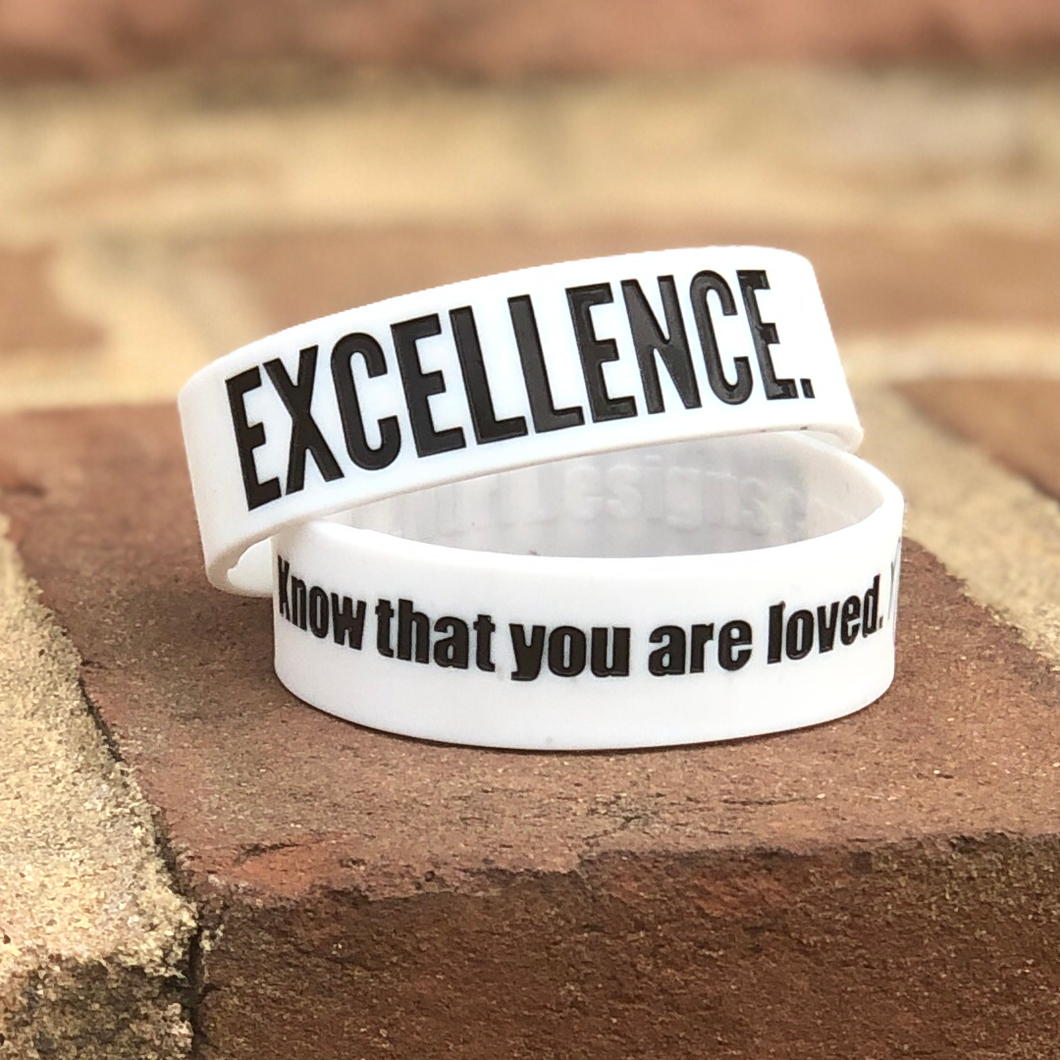 EXCELLENCE. Wristbands White/Black by
