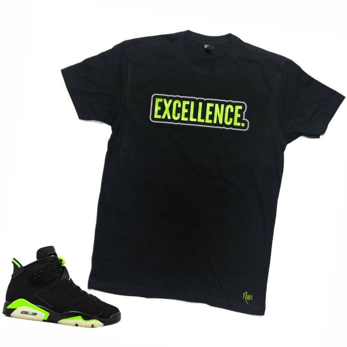 EXCELLENCE. T-Shirt Black/Electric Green/Silver Reflective